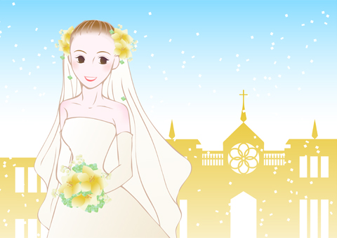 ウェディングドレスの花嫁